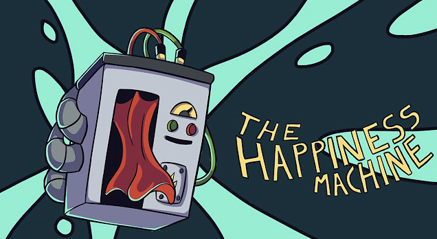 Illustrated title card for The Happiness Machine